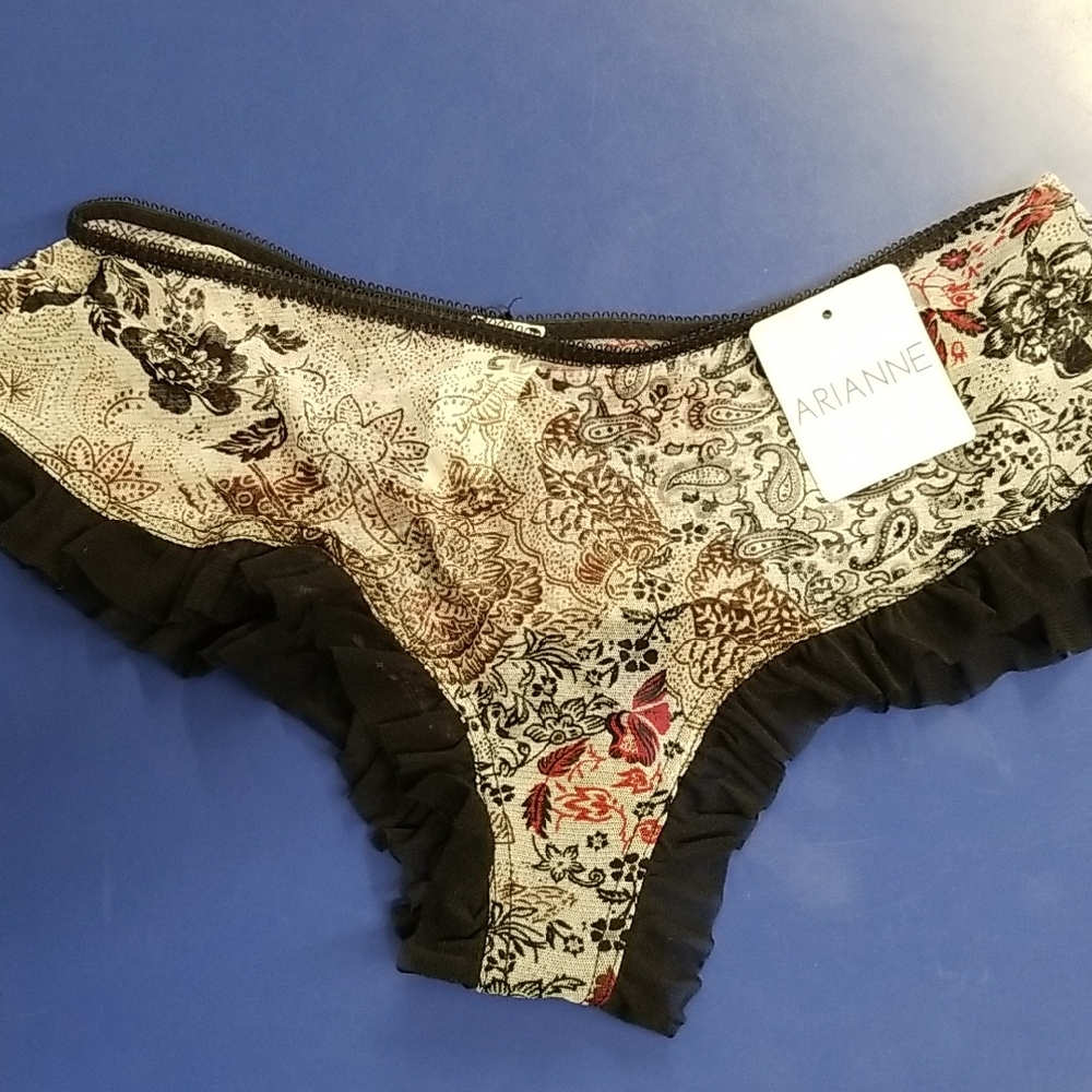ARIANNE Vintage 2000 Ginger Print Ruffled Pantie Medium NWT